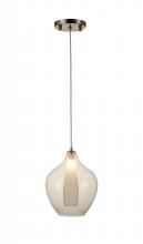 Worldwide Lighting Corp W33824MN7 - Botella 1-Light Matte Nickel Finish Halogen / LEd Clear Glass Mini Pendant Ceiling Light 7&#34; d x 