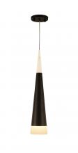 Worldwide Lighting Corp W33847MB6 - Pinnacle 12-Watt Matte Black Finish Integrated LEd Cone Mini Pendant Ceiling Light 3000K 6 in. Dia x