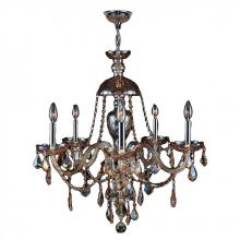 Worldwide Lighting Corp W83101C25-AM - Provence Collection 5 Light Chrome Finish and Amber Crystal Chandelier 25&#34; D x 28&#34; H Large