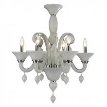 Worldwide Lighting Corp W83174C23-WH - Murano 6-Light Blown Glass in White Finish Venetian Style Chandelier 23 in. Dia x 27 in. H Medium