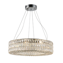 Worldwide Lighting Corp W83195KC28 - Galaxy 48-Watt Chrome Finish Integrated LEd Ring Pendant Chandelier 6000K 28 in. Dia x 113 in. H