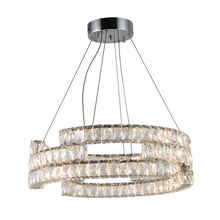 Worldwide Lighting Corp W83196KC24 - Galaxy 48-Watt Chrome Finish Integrated LEd Ring Pendant Chandelier 6000K 24 in. Dia x 113 in. H