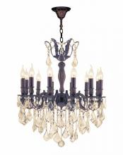 Worldwide Lighting Corp W83339F24-GT - Versailles Collection 12 Light Flemish Brass Finish and Golden Teak Crystal Chandelier 24&#34; D x 2