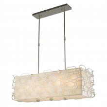 Worldwide Lighting Corp W83441MN36 - Montauk 12-Light Matte Nickel Finish Kitchen Island Pendant Light with Ivory Linen Rectangular Shade