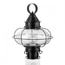 Norwell 1321-BL-CL - Cottage Onion Outdoor Post Lantern - Black with Clear Glass