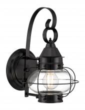 Norwell 1323-BL-CL - Cottage Onion Outdoor Wall Light - Black with Clear Glass