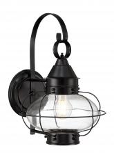 Norwell 1324-BL-CL - Cottage Onion Outdoor Wall Light - Black with Clear Glass