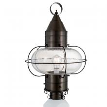 Norwell 1510-BR-SE - Classic Onion Outdoor Post Light - Bronze with Seeded Glass