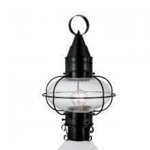 Norwell 1511-BL-SE - Classic Onion Outdoor Post Light - Black with Seeded Glass