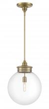 Norwell 4801-AN-CL - Emma 1-Light Glass Pendant - Antique Brass