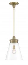 Norwell 4811-AN-CL - Emma 1-Light Glass Pendant - Polished Nickel