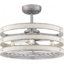 Progress P250012-141-22 - Gulliver 23&#34; 3-Blade Whitewashed Faux Wood Finish Ceiling Fan with LED Bulbs