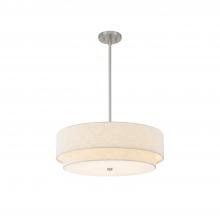 Justice Design Group FAB-9776-CREM-NCKL - Classic 22&#34; Tiered Drum Pendant