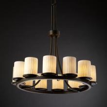 Justice Design Group POR-8763-10-PLET-MBLK - Dakota 12-Light Ring Chandelier (Tall)