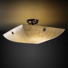 Justice Design Group CLD-9651-25-MBLK-F6-LED3-3000 - 18" LED Semi-Flush Bowl w/ Concentric Circles Finials