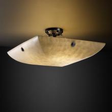 Justice Design Group CLD-9652-25-MBLK-F6-LED5-5000 - 24" LED Semi-Flush Bowl w/ Concentric Circles Finials