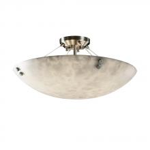 Justice Design Group CLD-9652-35-NCKL-F4 - 24&#34; Semi-Flush Bowl w/ LARGE SQUARE W/ POINT FINIALS