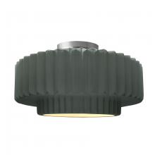 Justice Design Group CER-6375-PWGN-NCKL-LED1-700 - Large Tier Pleated LED Semi-Flush