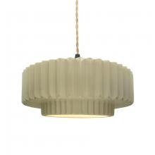 Justice Design Group CER-6553-VAN-MBLK-BEIG-TWST - Medium Tier Pleated 1-Light Pendant