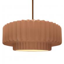  CER-6555-ADOB-BRSS-RIGID-LED1-700 - Large Tier Pleated LED Pendant