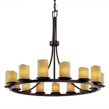 Justice Design Group CNDL-8715-14-AMBR-DBRZ-LED15-10500 - Dakota 15-Light 1-Tier Ring LED Chandelier