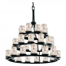 Justice Design Group FAL-8712-10-MBLK-LED36-25200 - Dakota 36-Light 3-Tier Ring LED Chandelier