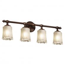 Justice Design Group GLA-8524-16-WTFR-DBRZ - Tradition 4-Light Bath Bar