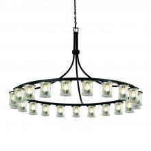 Justice Design Group GLA-8736-16-CLRT-MBLK - Dakota Downlight 21-Light 1-Tier Chandelier