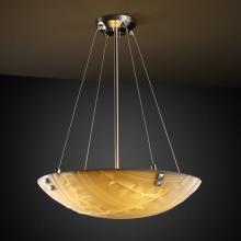 Justice Design Group PNA-9662-25-WAVE-NCKL-F4 - 24&#34; Pendant Bowl w/ LARGE SQUARE W/ POINT FINIALS