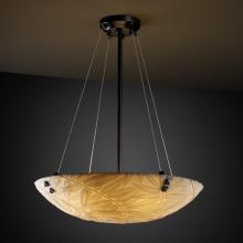 Justice Design Group PNA-9662-35-WAVE-MBLK-F6 - 24&#34; Pendant Bowl w/ CONCENTRIC CIRCLES FINIALS