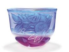 Oggetti Luce 24-99-04/BP - AE/ SCHALE, bowl w/fish, blue/