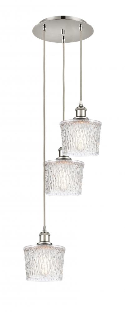 Niagara - 3 Light - 13 inch - Polished Nickel - Cord Hung - Multi Pendant