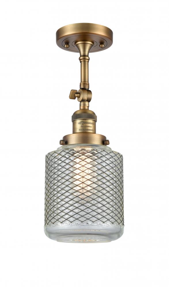 Stanton - 1 Light - 6 inch - Brushed Brass - Semi-Flush Mount