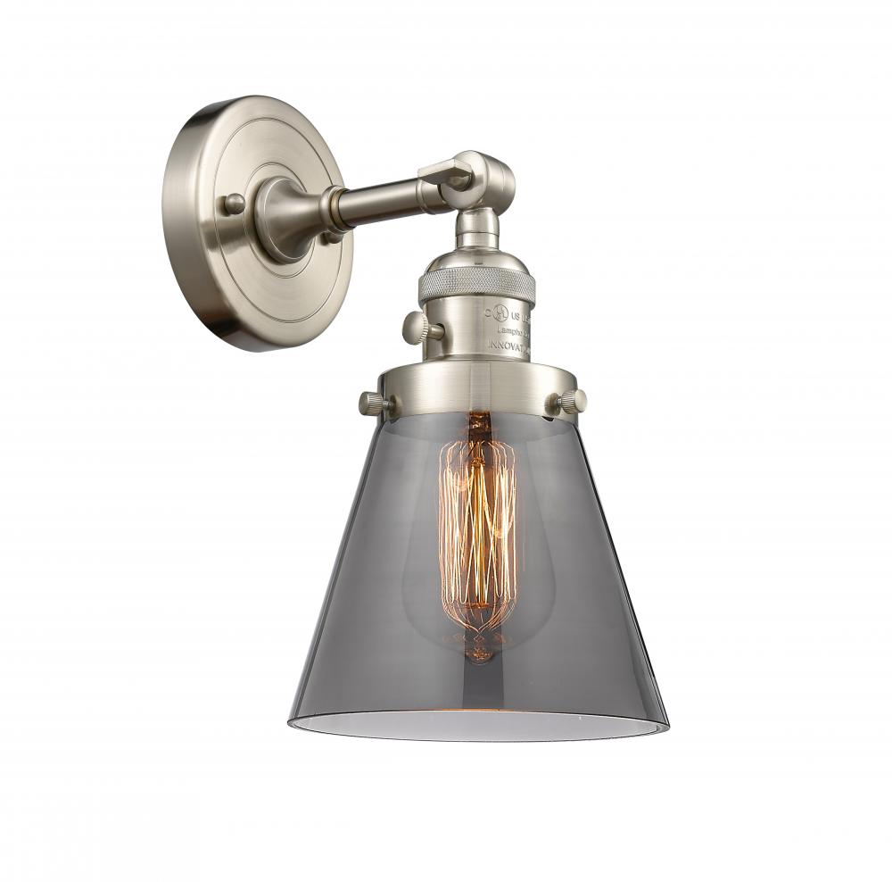 Cone - 1 Light - 6 inch - Brushed Satin Nickel - Sconce