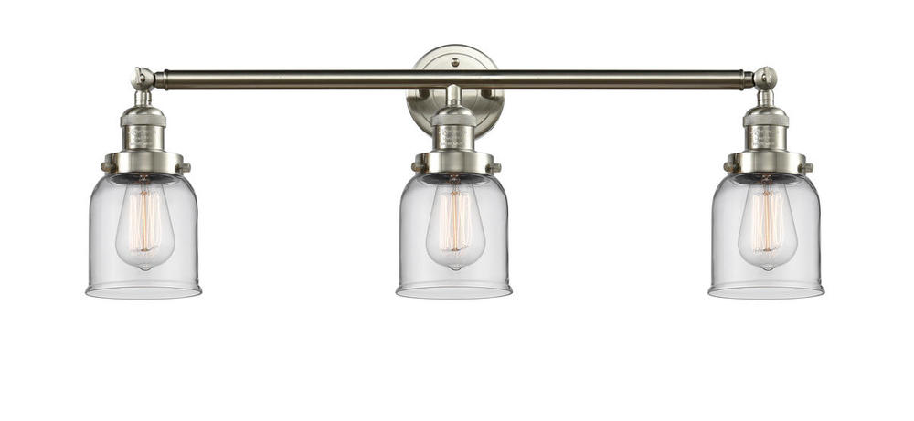 Bell - 3 Light - 30 inch - Brushed Satin Nickel - Bath Vanity Light