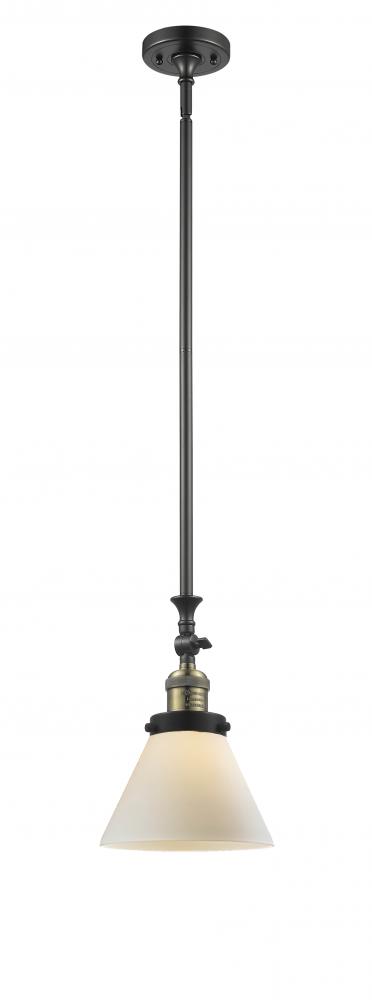 Cone - 1 Light - 8 inch - Black Antique Brass - Stem Hung - Mini Pendant