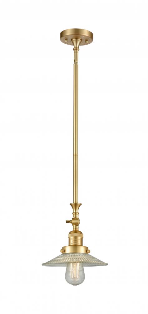 Halophane - 1 Light - 9 inch - Satin Gold - Stem Hung - Mini Pendant