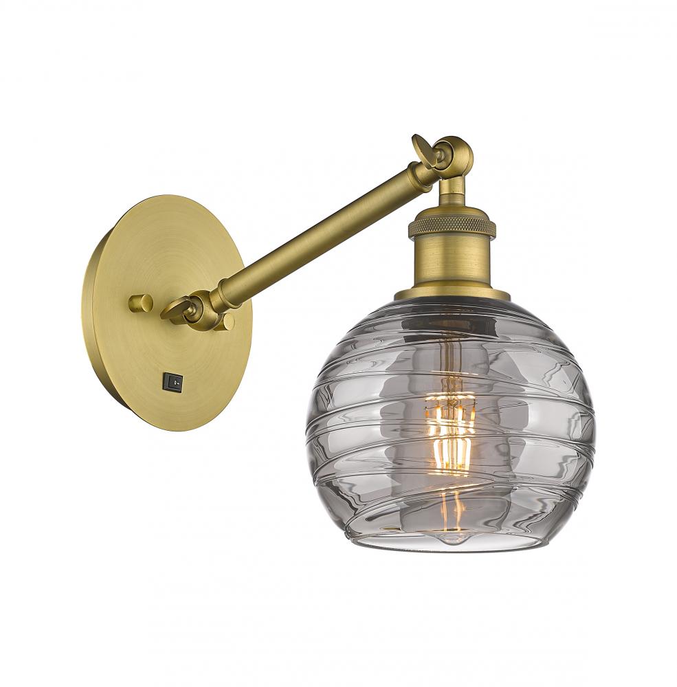 Athens Deco Swirl - 1 Light - 6 inch - Brushed Brass - Sconce