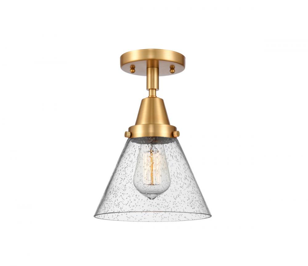 Cone - 1 Light - 8 inch - Satin Gold - Flush Mount