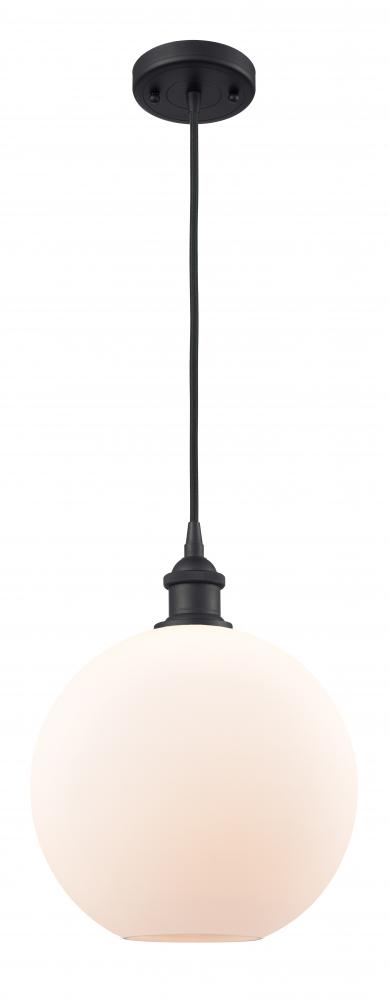 Athens - 1 Light - 10 inch - Matte Black - Cord hung - Mini Pendant