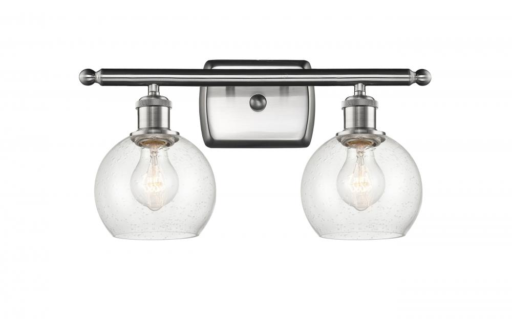 Athens - 2 Light - 16 inch - Brushed Satin Nickel - Bath Vanity Light