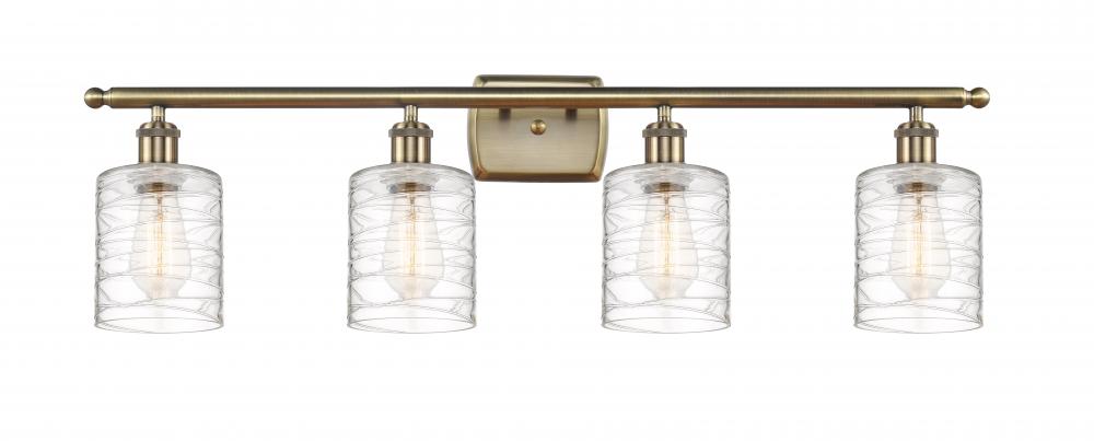 Cobbleskill - 4 Light - 35 inch - Antique Brass - Bath Vanity Light