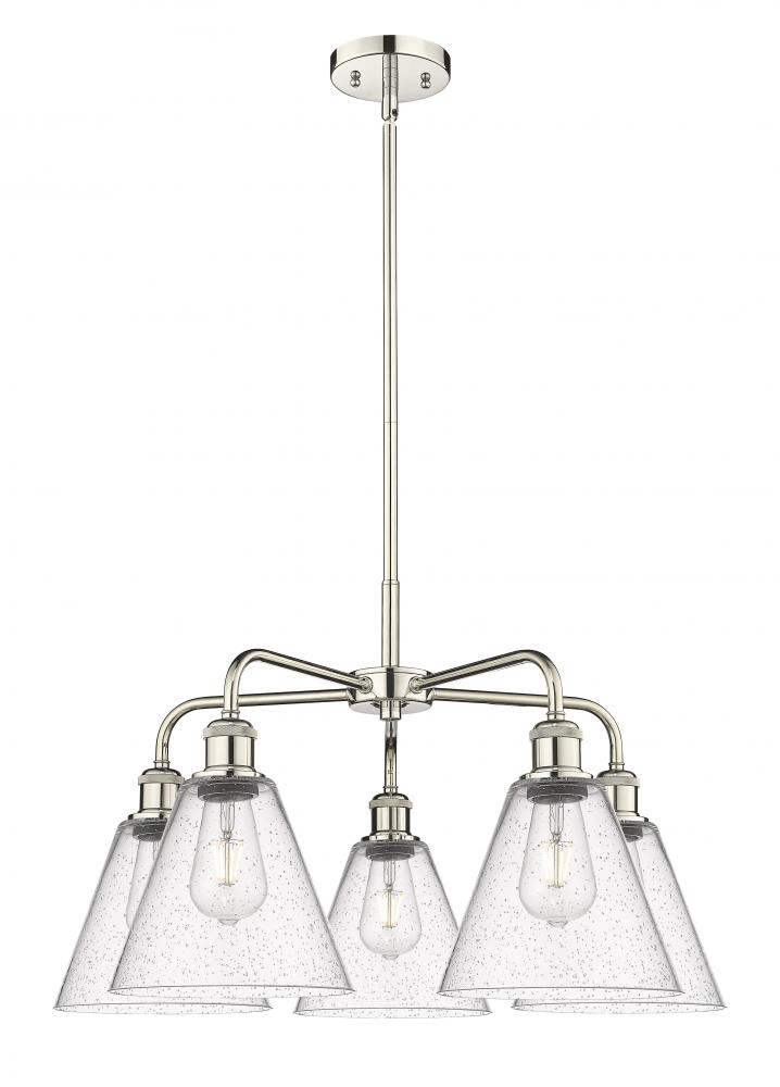 Berkshire - 5 Light - 26 inch - Polished Nickel - Chandelier