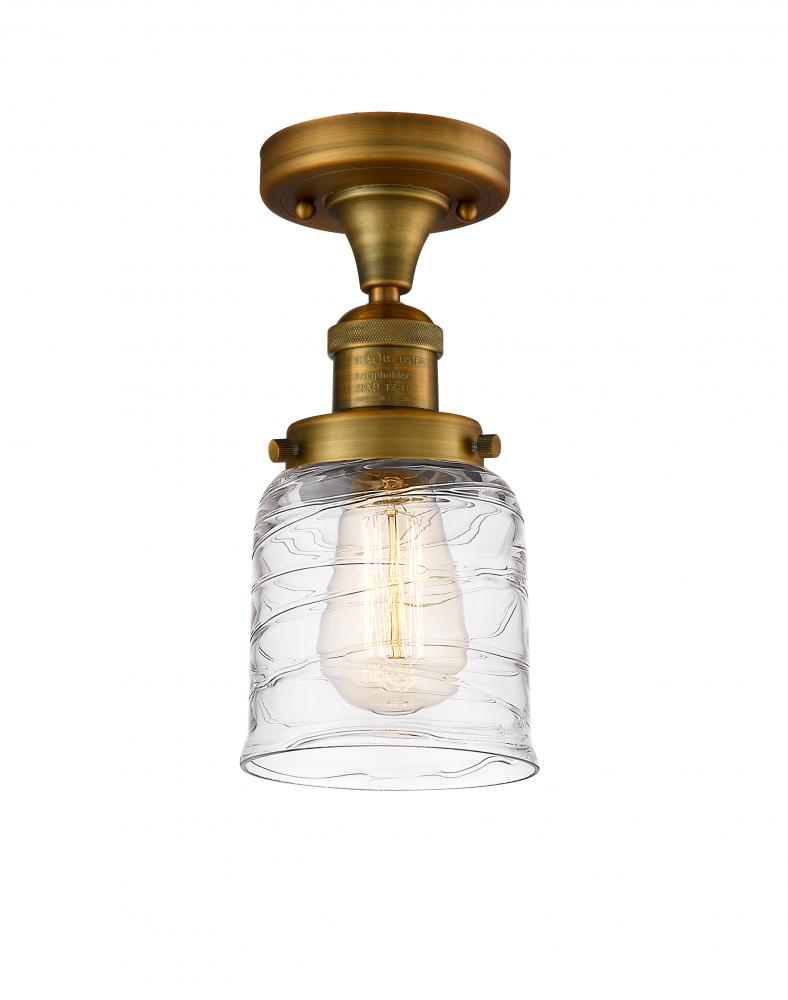 Bell - 1 Light - 5 inch - Brushed Brass - Semi-Flush Mount