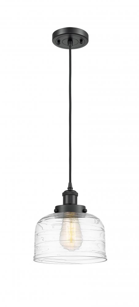 Bell - 1 Light - 8 inch - Matte Black - Cord hung - Mini Pendant