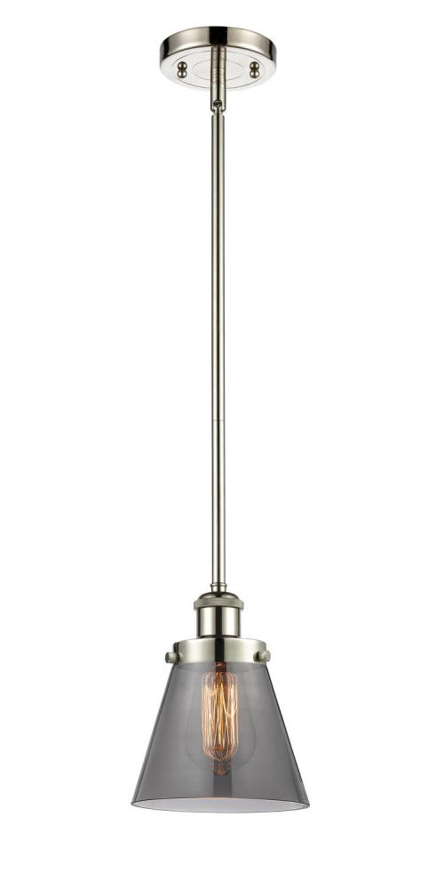 Cone - 1 Light - 6 inch - Polished Nickel - Mini Pendant