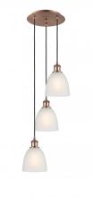  113B-3P-AC-G381 - Castile - 3 Light - 13 inch - Antique Copper - Cord Hung - Multi Pendant