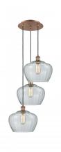 Innovations Lighting 113B-3P-AC-G92-L - Fenton - 3 Light - 18 inch - Antique Copper - Cord Hung - Multi Pendant