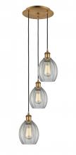  113B-3P-BB-G82 - Eaton - 3 Light - 12 inch - Brushed Brass - Cord Hung - Multi Pendant