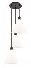 Innovations Lighting 113B-3P-OB-GBC-121 - Berkshire - 3 Light - 19 inch - Oil Rubbed Bronze - Cord Hung - Multi Pendant